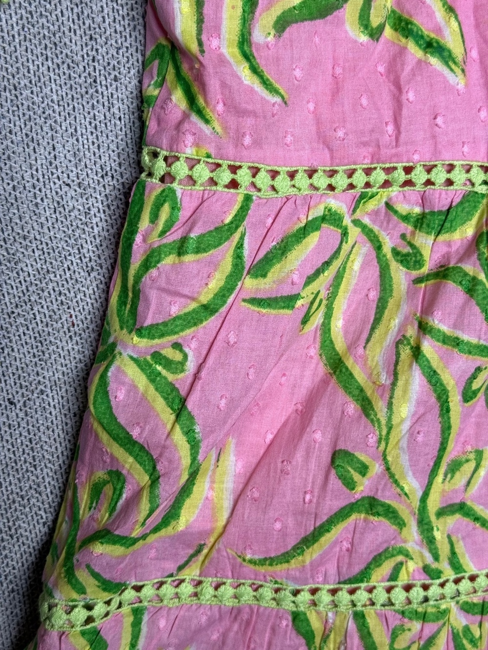 MODAPOSA XL Pink and Green Cotton Dress with Tassels - Picture 9 of 13